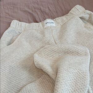 NEW Aerie Cream Textured Pants….joggers